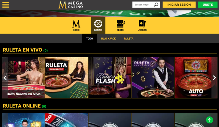 mega casino casino en vivo